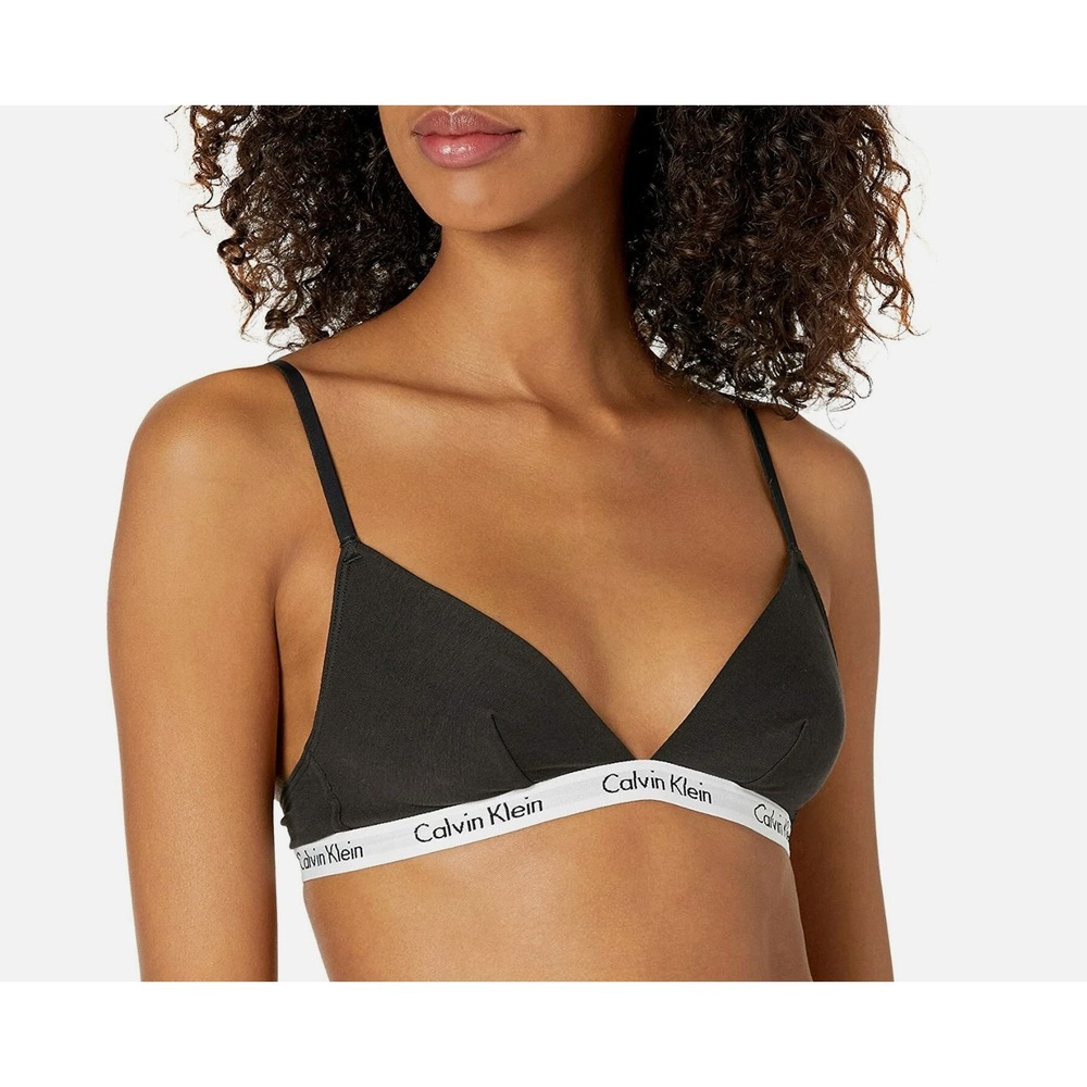Calvin Klein Women's Black Unlined Triangle Carousel Bra/ Bralette Size Small